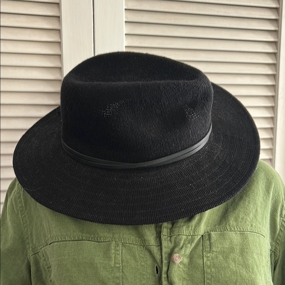 Anthropologie Black Wide-Brim Fedora Hat - Picture 4 of 6